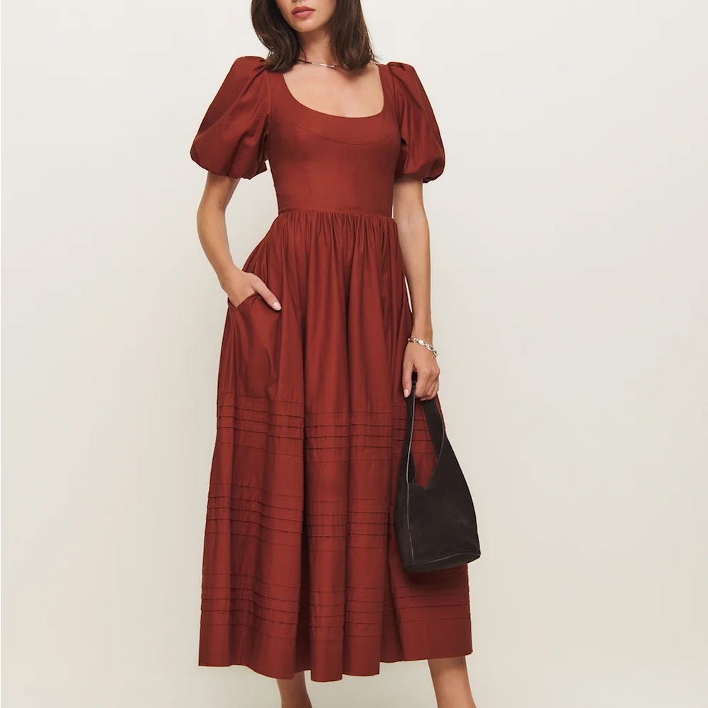 Reformation Brown Long Sleeve Dress